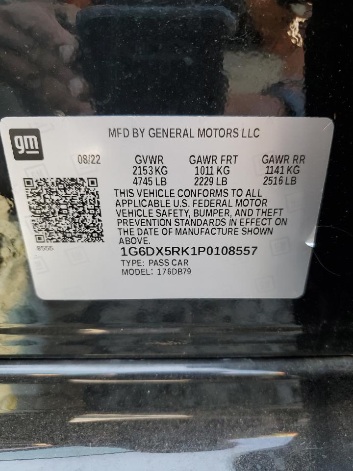 2023 CADILLAC CT5 LUXURY VIN:1G6DX5RK1P0108557