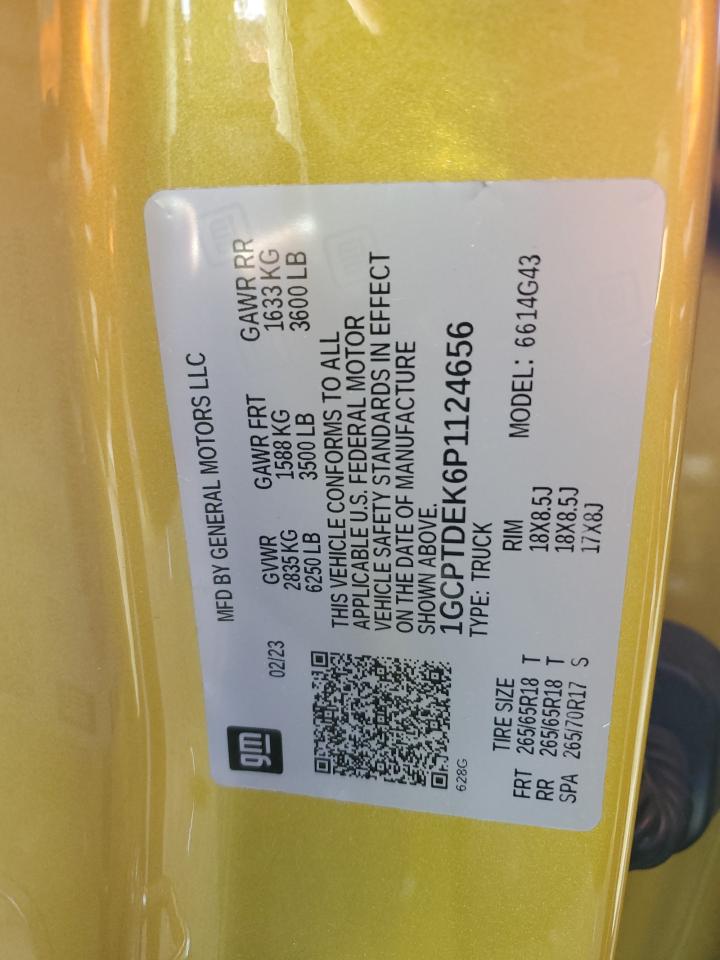 2023 CHEVROLET COLORADO Z71 VIN:1GCPTDEK6P1124656