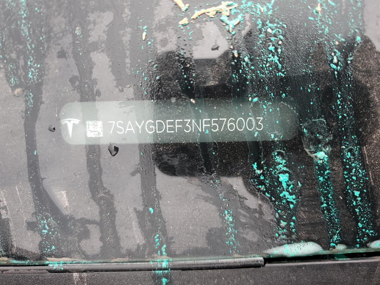 2022 TESLA MODEL Y  VIN:7SAYGDEF3NF576003