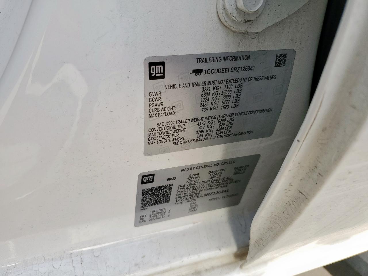 2024 CHEVROLET SILVERADO K1500 RST VIN:1GCUDEEL9RZ126341