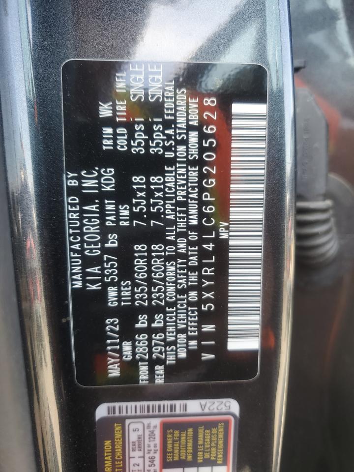 2023 KIA SORENTO S VIN:5XYRL4LC6PG205628