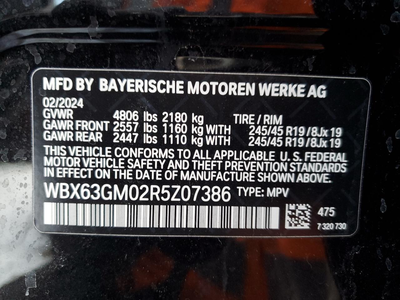 2024 BMW X2 XDRIVE28I VIN:WBX63GM02R5Z07386