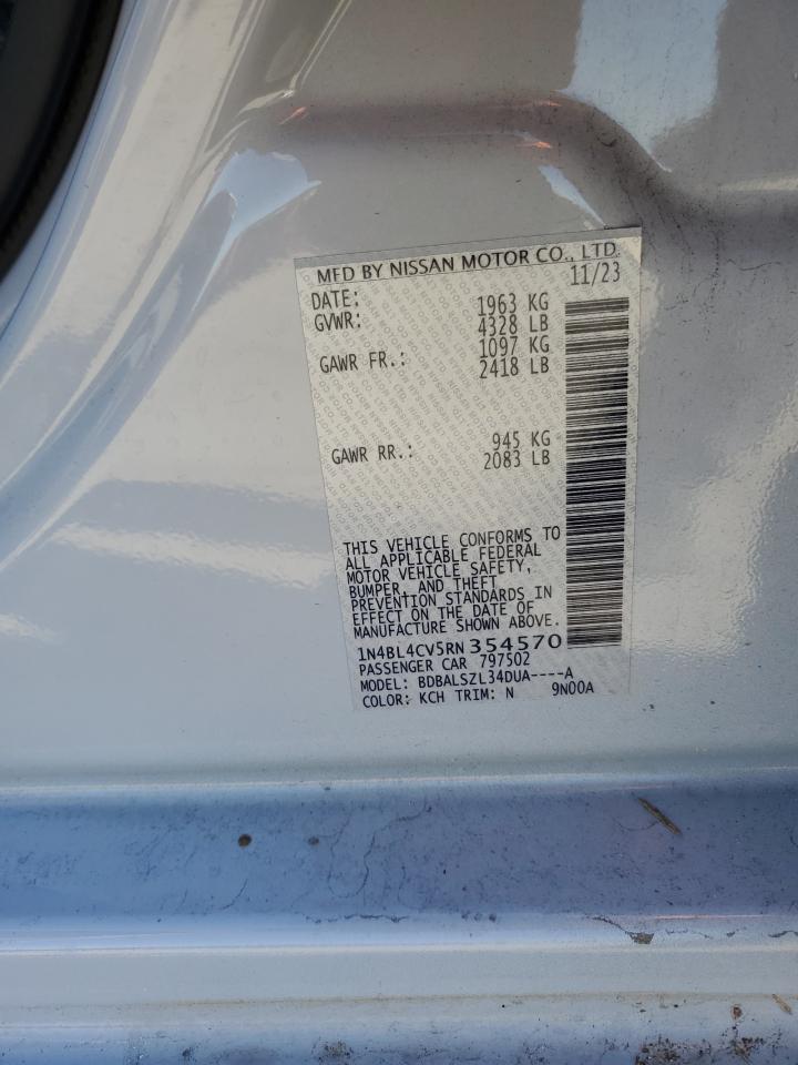 2024 NISSAN ALTIMA SR VIN:1N4BL4CV5RN354570