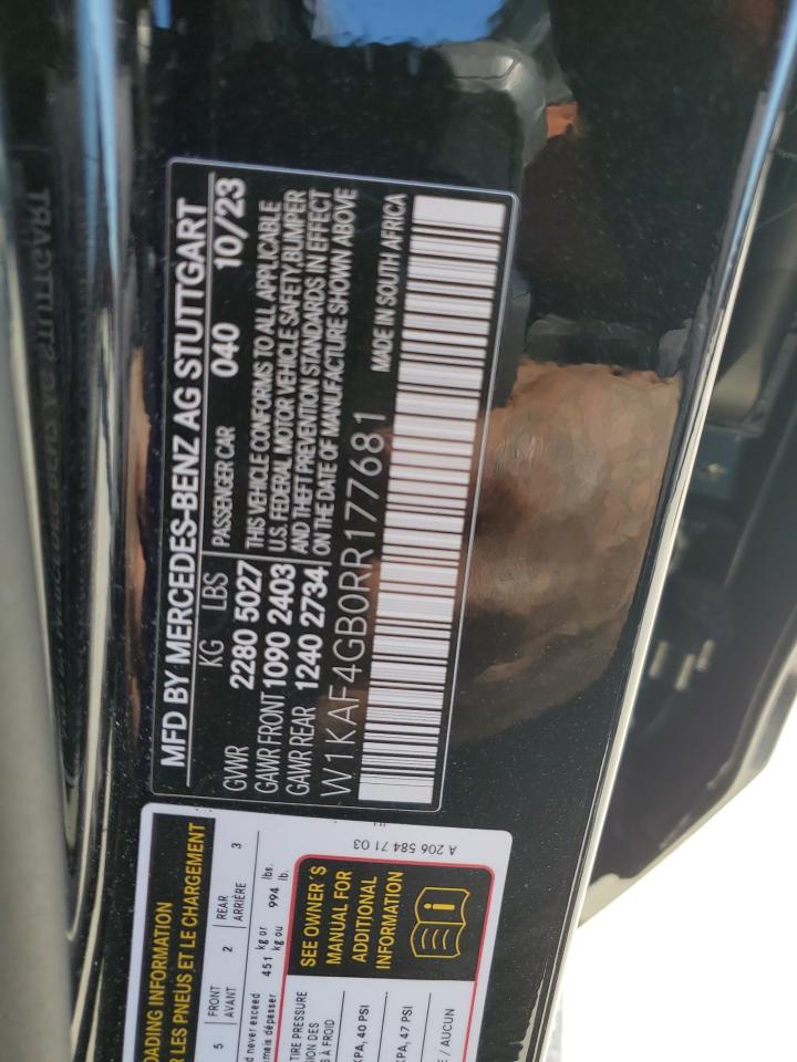 2024 MERCEDES-BENZ C 300 VIN:W1KAF4GB0RR177681