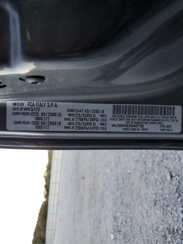 2022 RAM PROMASTER CITY TRADESMAN VIN:ZFBHRFAB2N6W97786