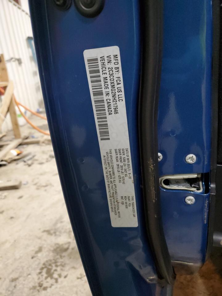 2022 DODGE CHARGER GT VIN:2C3CDXMG2NH217946