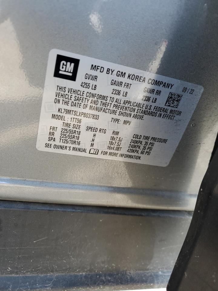 2023 CHEVROLET TRAILBLAZER RS VIN:KL79MTSLXPB037833