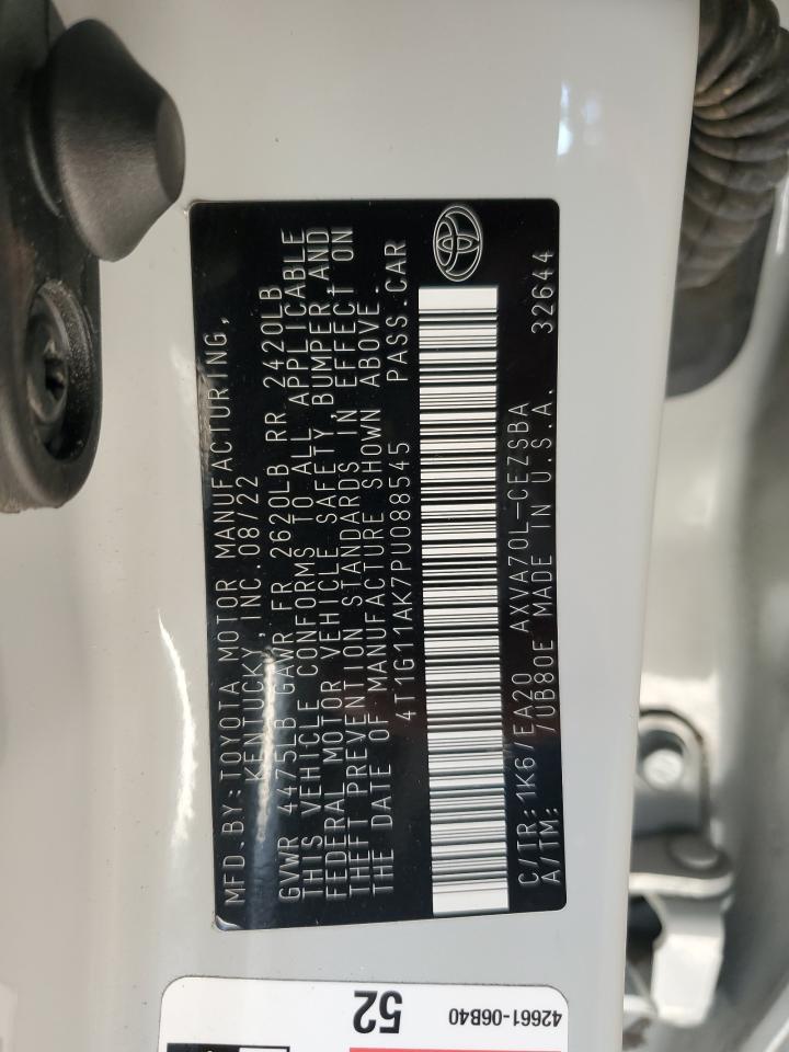 2023 TOYOTA CAMRY SE NIGHT SHADE VIN:4T1G11AK7PU088545