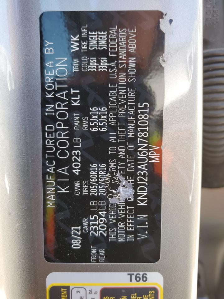 2022 KIA SOUL LX VIN:KNDJ23AU6N7810815
