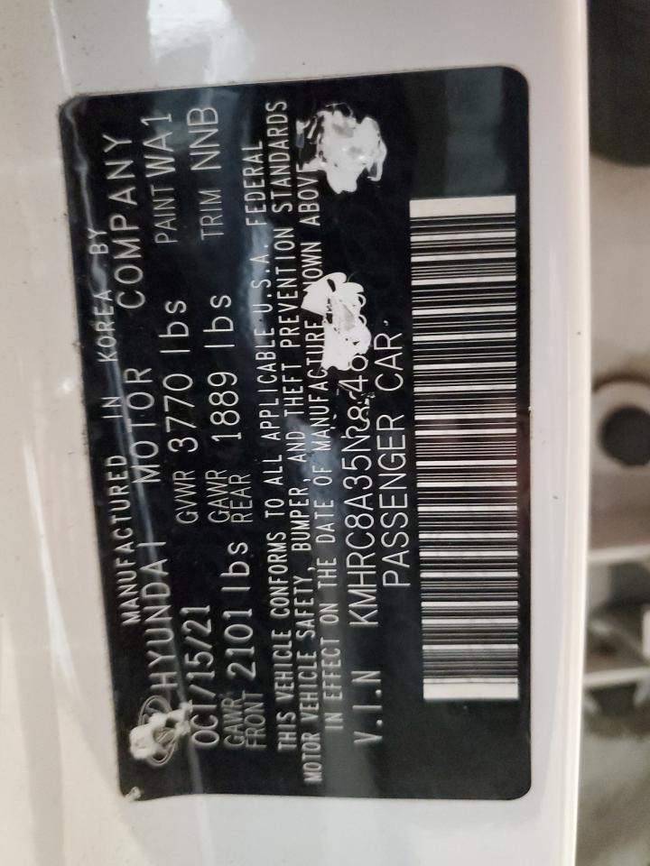 2022 HYUNDAI VENUE SEL VIN:KMHRC8A35NU148839