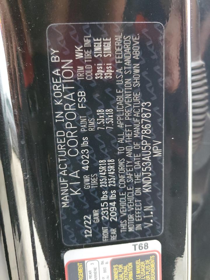 2023 KIA SOUL GT LINE VIN:KNDJ53AU5P7867873