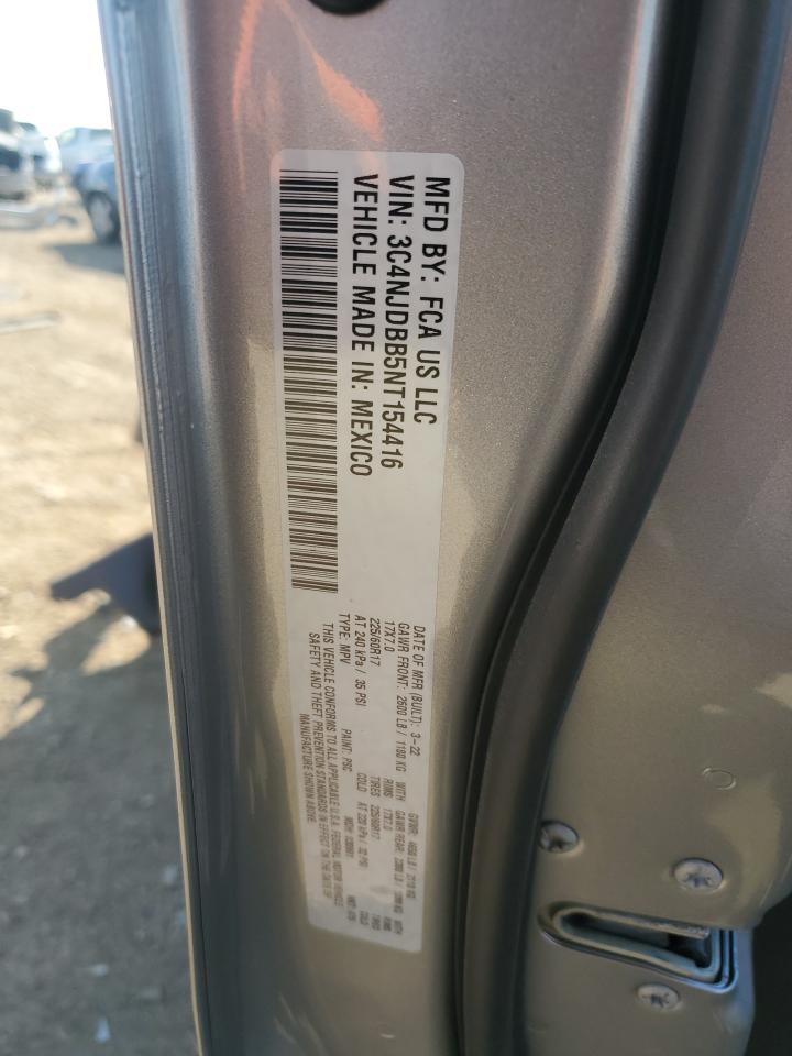 2022 JEEP COMPASS LATITUDE VIN:3C4NJDBB5NT154416