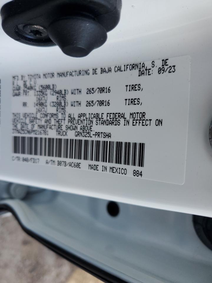 2023 TOYOTA TACOMA DOUBLE CAB VIN:3TMAZ5CN6PM216781