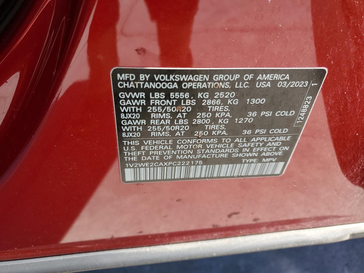 2023 VOLKSWAGEN ATLAS CROSS SPORT SE VIN:3KPA24AD7ME403008