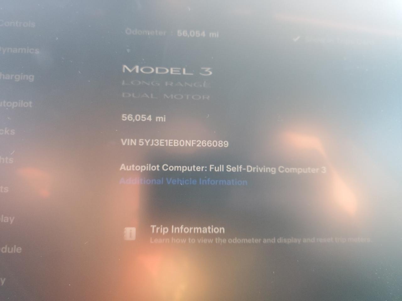 2022 TESLA MODEL 3  VIN:5YJ3E1EB0NF266089