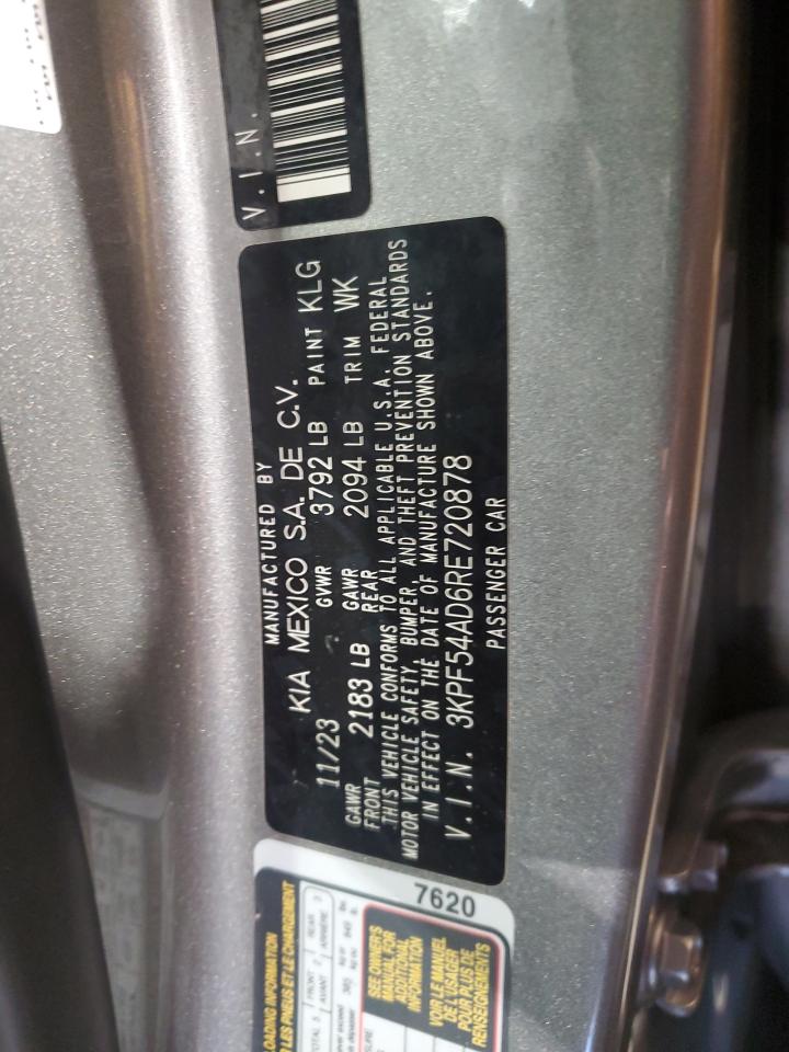 2024 KIA FORTE GT LINE VIN:3KPF54AD6RE720878