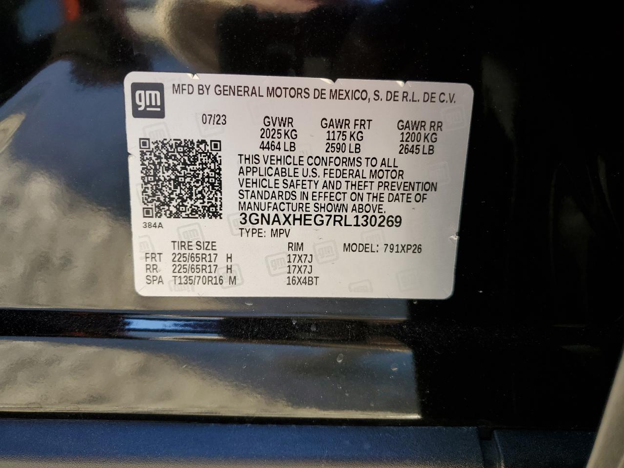 2024 CHEVROLET EQUINOX LS VIN:3GNAXHEG7RL130269