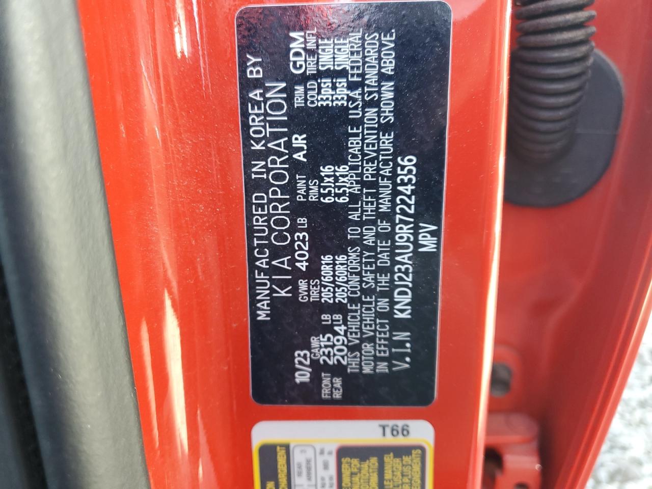 2024 KIA SOUL LX VIN:KNDJ23AU9R7224356