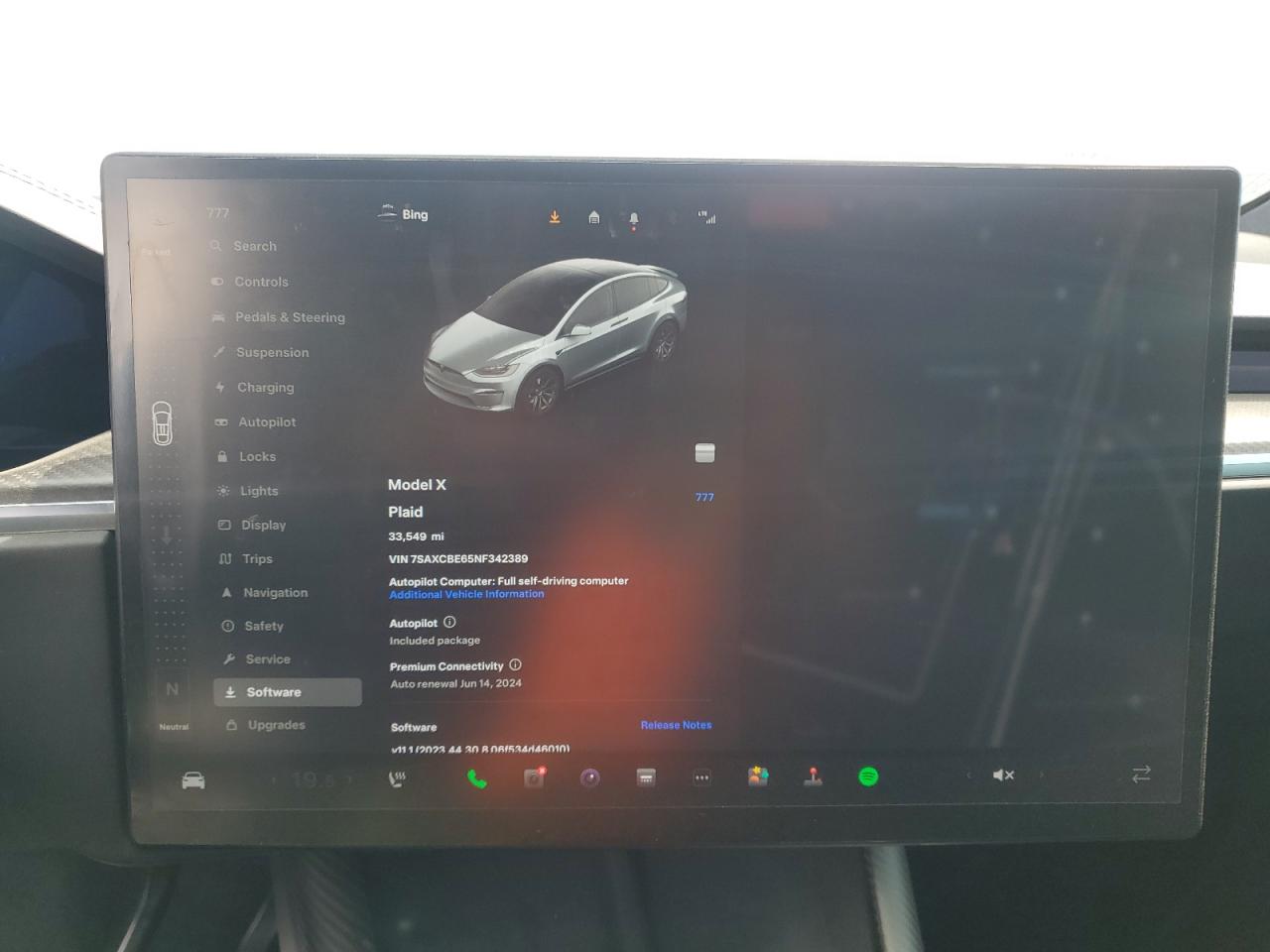 2022 TESLA MODEL X  VIN:7SAXCBE65NF342389