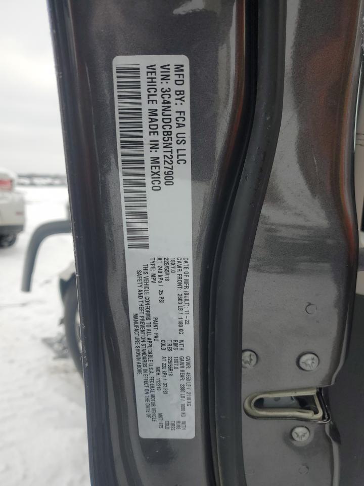 2022 JEEP COMPASS LIMITED VIN:3C4NJDCB5NT227900