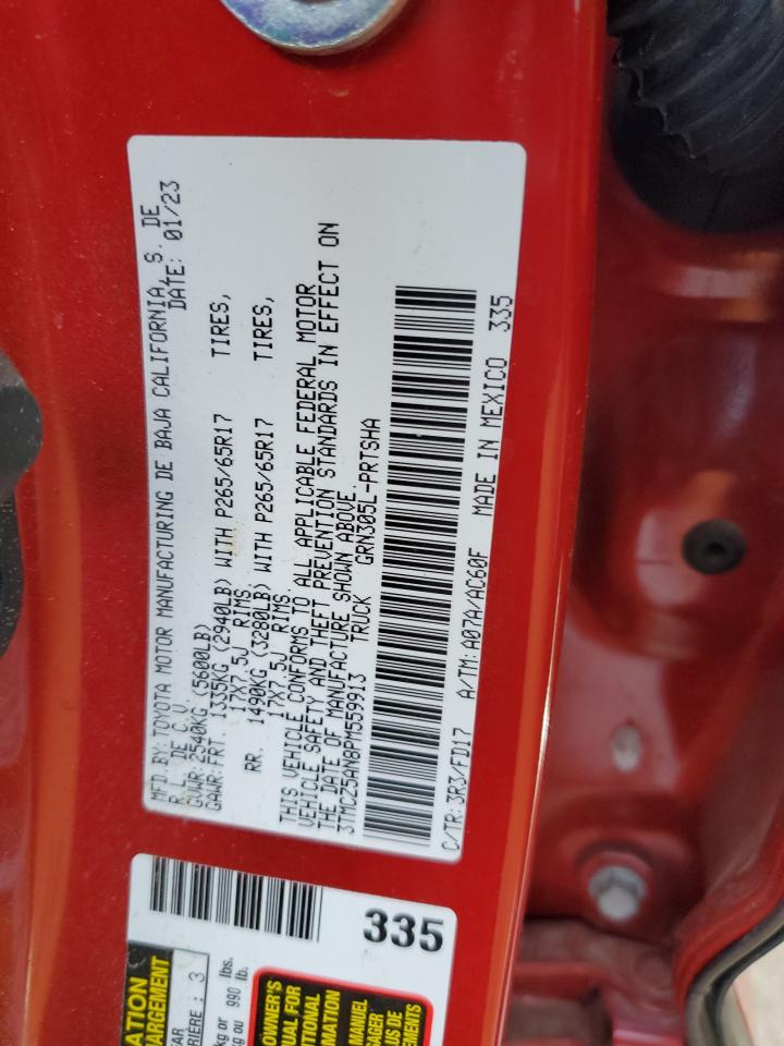 2023 TOYOTA TACOMA DOUBLE CAB VIN:3TMCZ5AN8PM559913