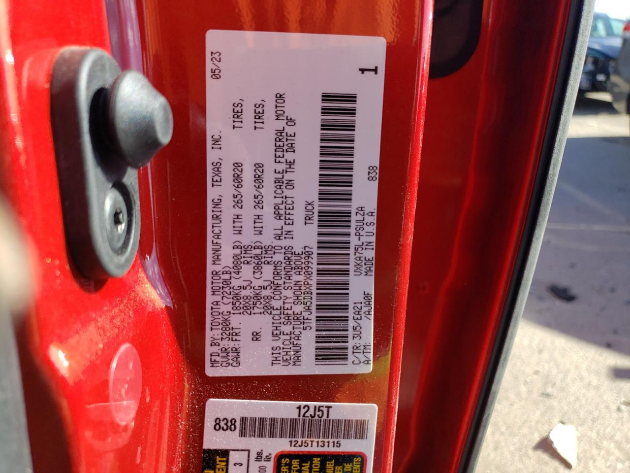 2023 TOYOTA TUNDRA CREWMAX LIMITED VIN:5TFJA5DBXPX099907