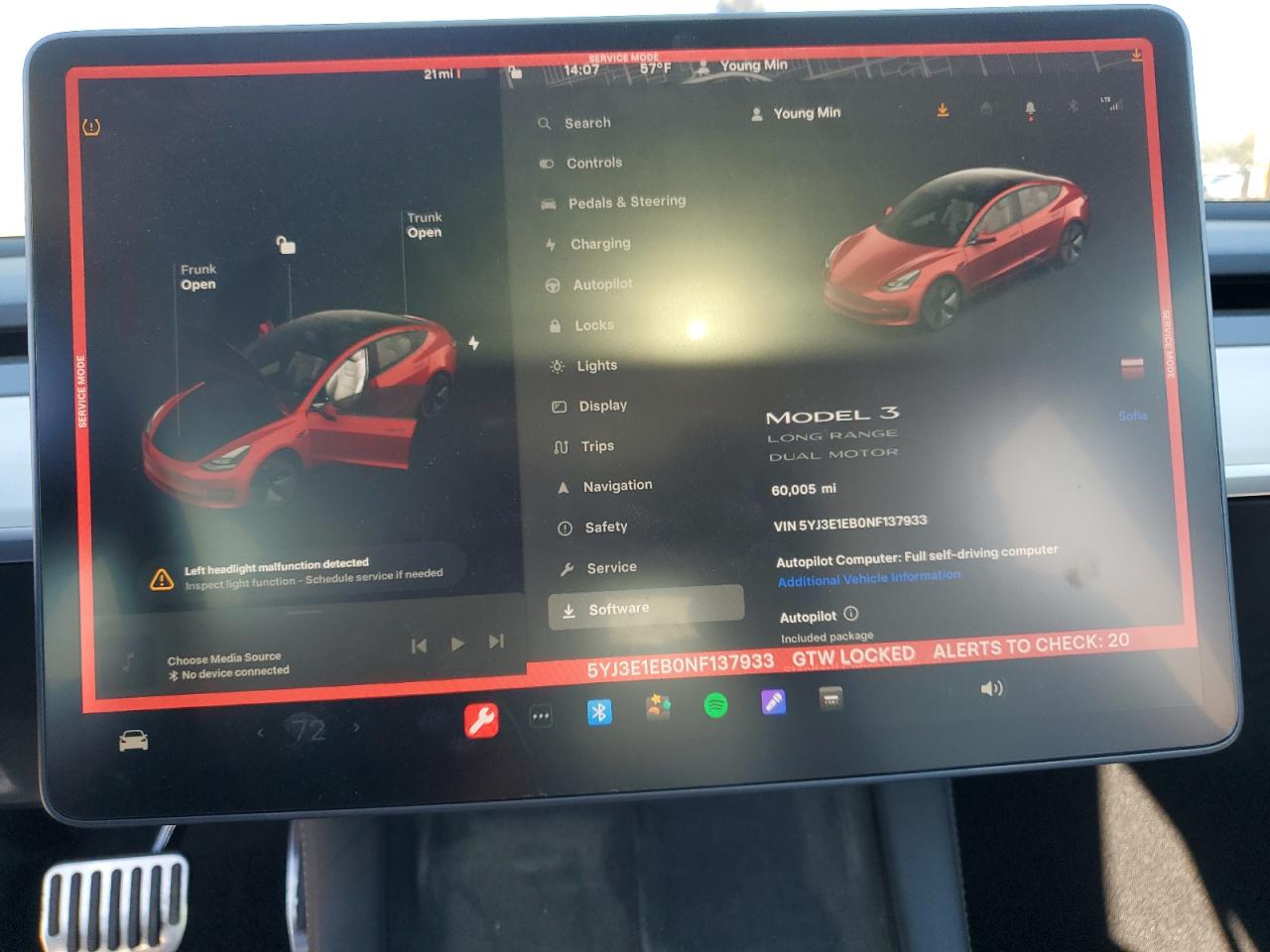 2022 TESLA MODEL 3  VIN:5YJ3E1EB0NF137933