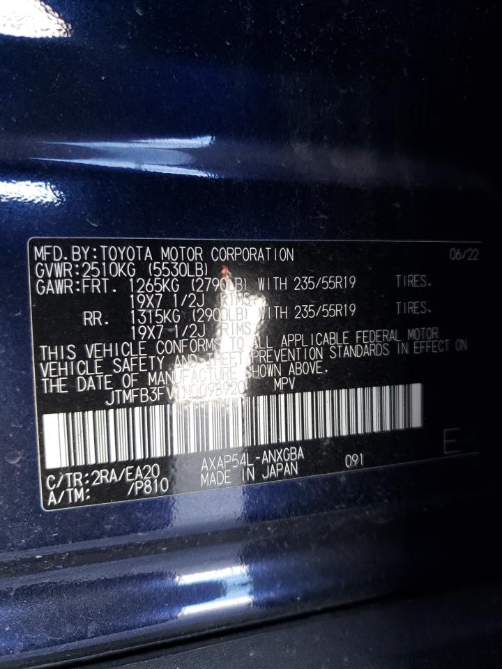 2022 TOYOTA RAV4 PRIME XSE VIN:JTMFB3FV1ND098920