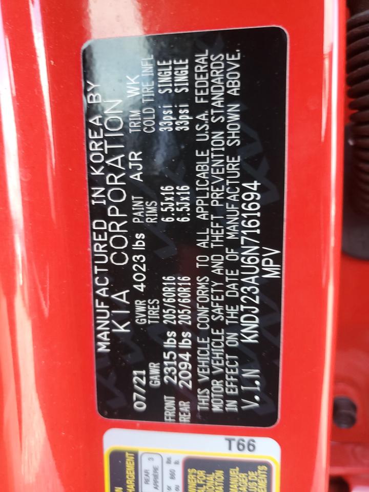 2022 KIA SOUL LX VIN:KNDJ23AU6N7161694