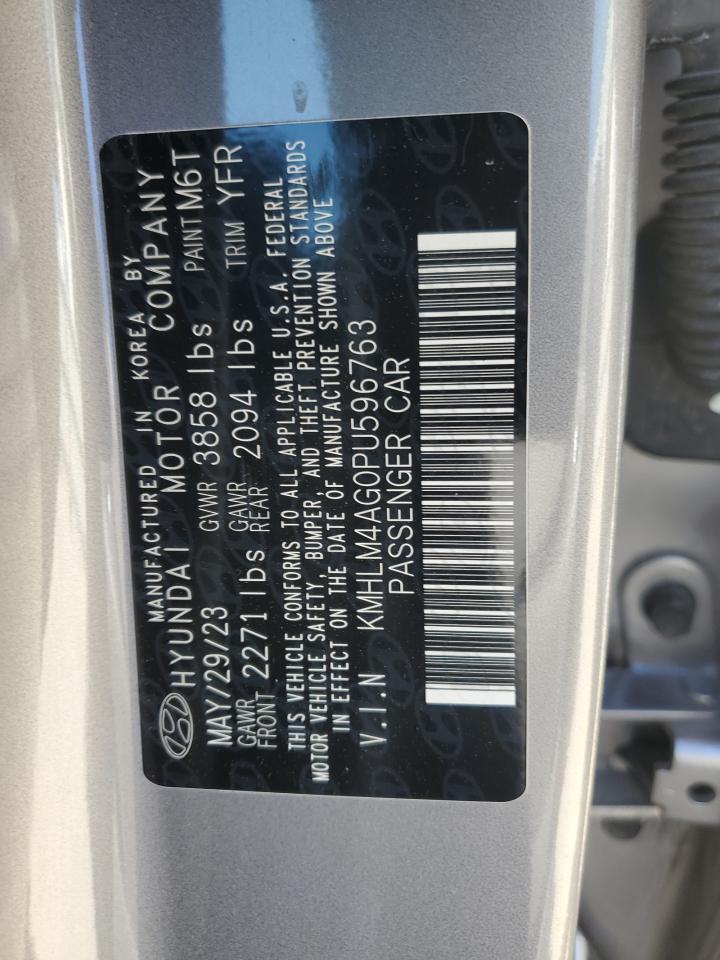 2023 HYUNDAI ELANTRA SEL VIN:KMHLM4AG0PU596763