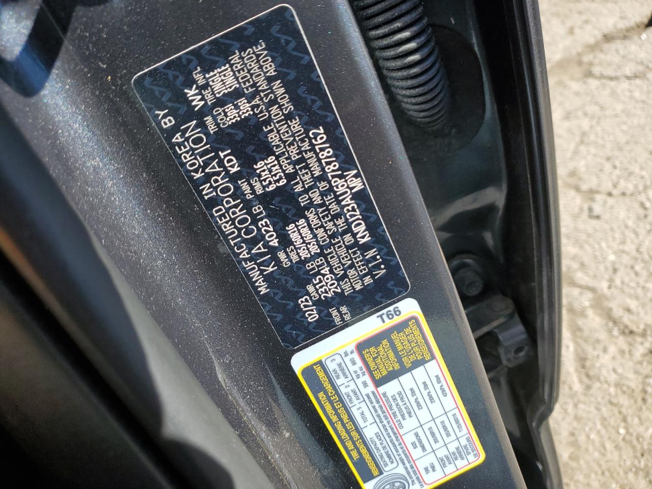 2023 KIA SOUL LX VIN:KNDJ23AU6P7878762