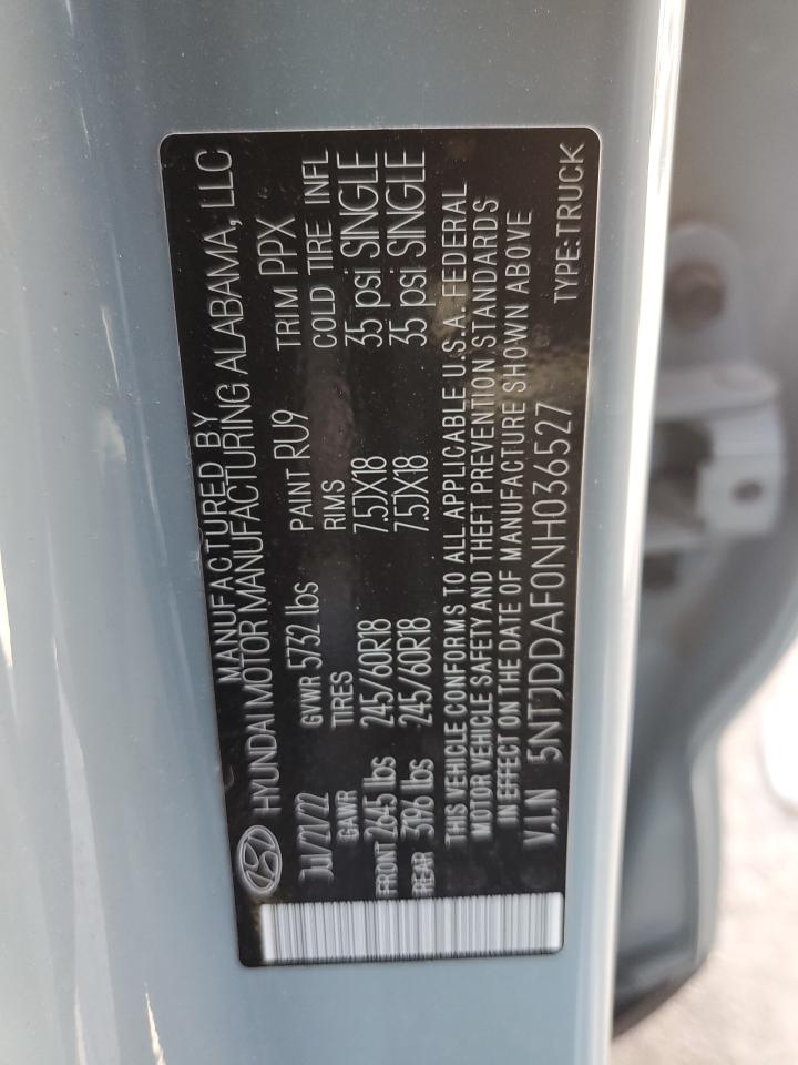 2022 HYUNDAI SANTA CRUZ SEL PREMIUM VIN:5NTJDDAF0NH036527