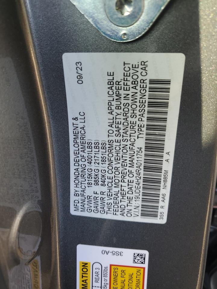 2024 ACURA INTEGRA  VIN:19UDE4H24RA011754