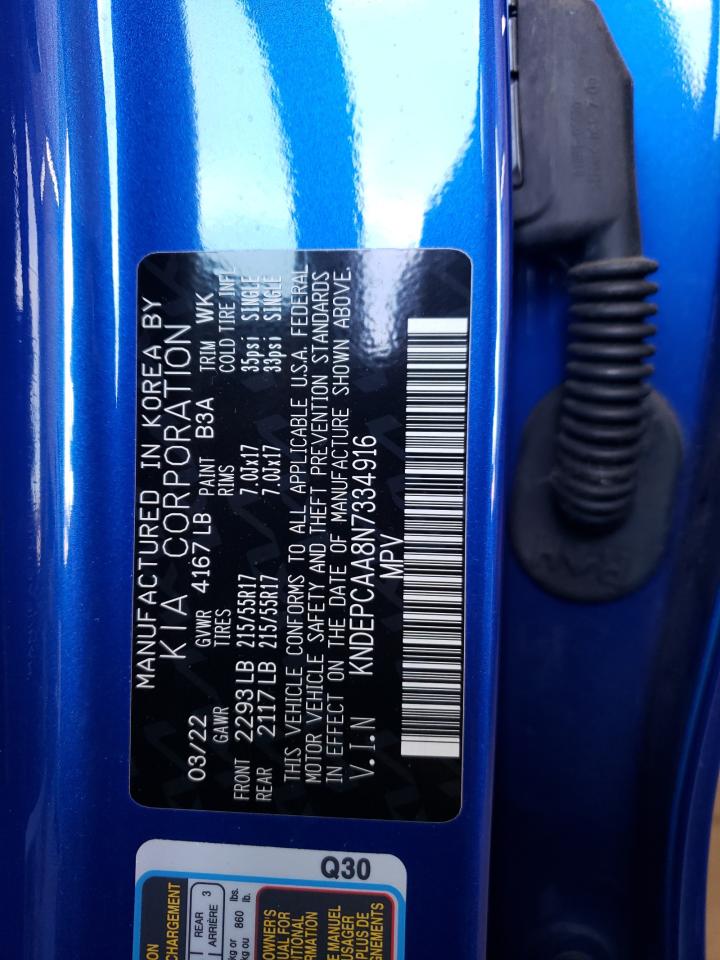 2022 KIA SELTOS LX VIN:KNDEPCAA8N7334916
