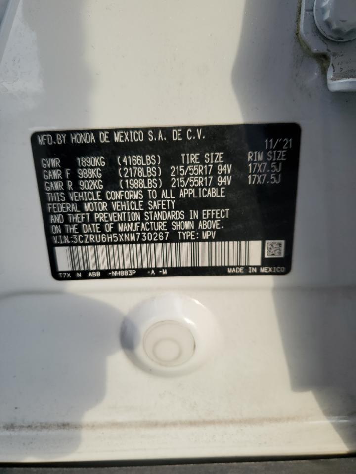 2022 HONDA HR-V EX VIN:3CZRU6H5XNM730267