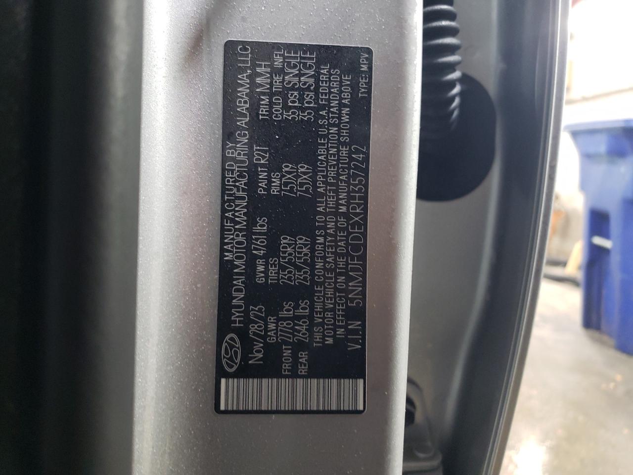 2024 HYUNDAI TUCSON SEL VIN:5NMJFCDEXRH357242