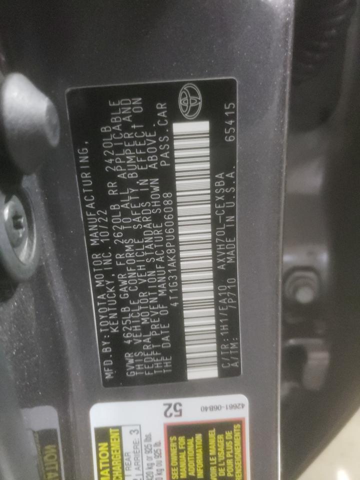 2023 TOYOTA CAMRY SE NIGHT SHADE VIN:4T1G31AK8PU606088