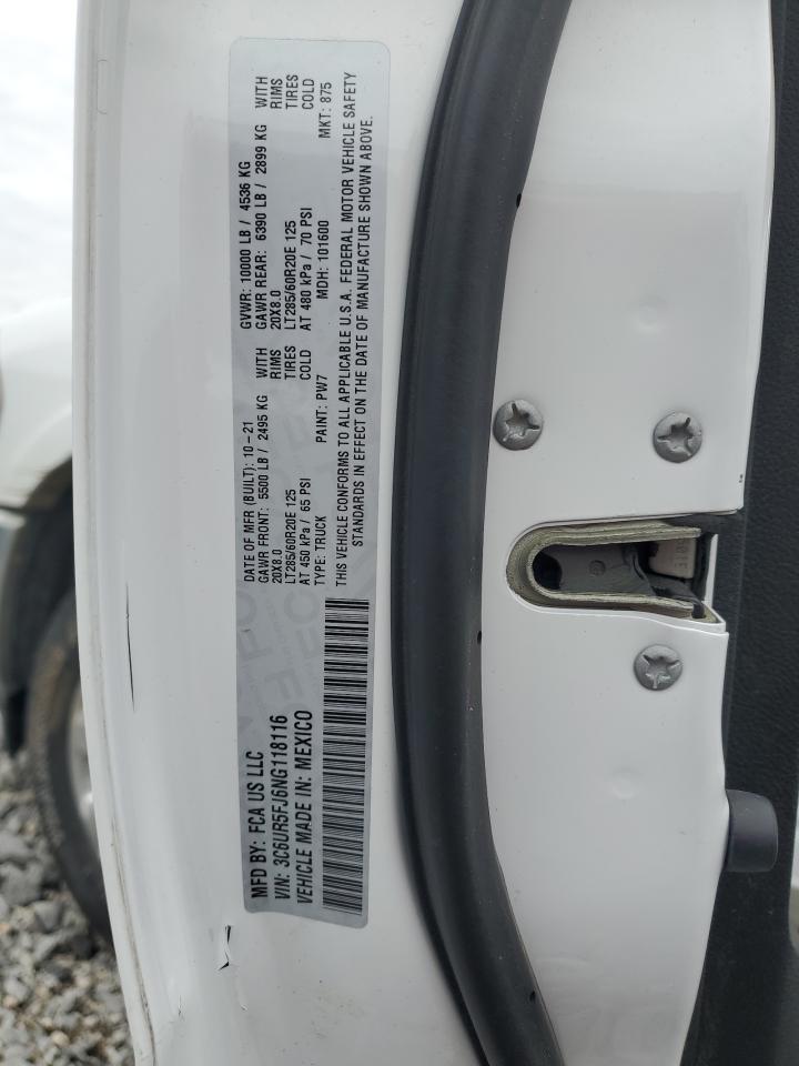 2022 RAM 2500 LARAMIE VIN:3C6UR5FJ6NG118116