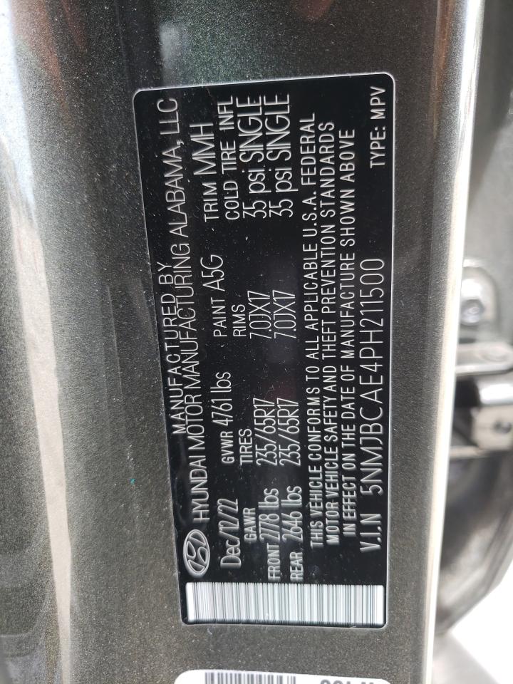 2023 HYUNDAI TUCSON SEL VIN:5NMJBCAE4PH211500