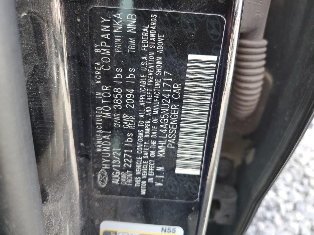 2022 HYUNDAI ELANTRA SE VIN:KMHLL4AG5NU241717