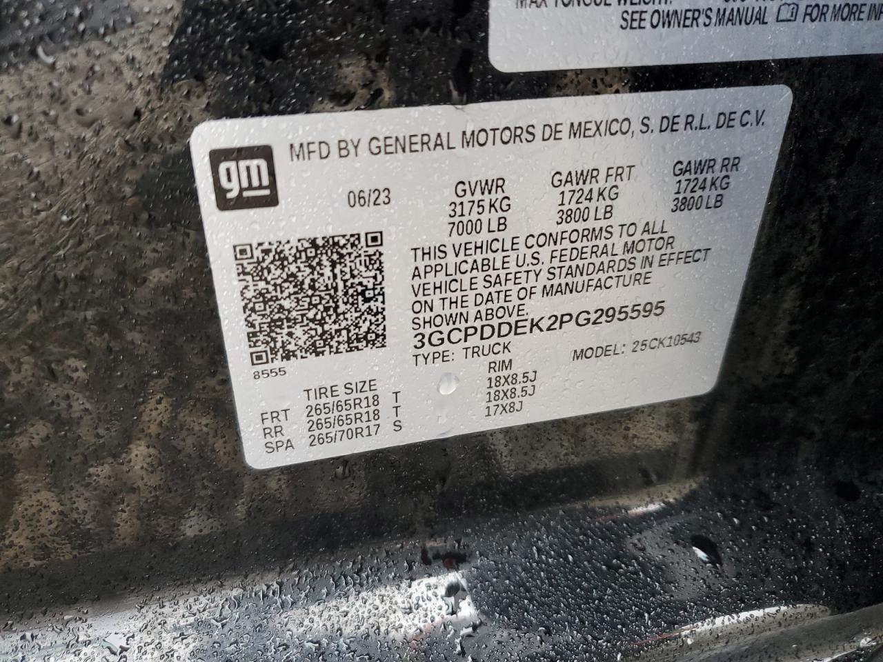 2023 CHEVROLET SILVERADO K1500 LT VIN:3GCPDDEK2PG295595