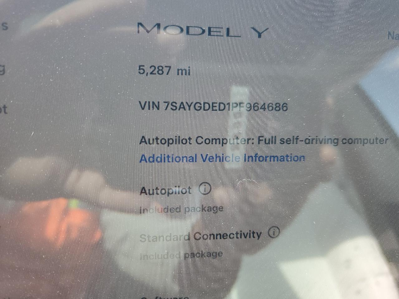 2023 TESLA MODEL Y  VIN:7SAYGDED1PF964686