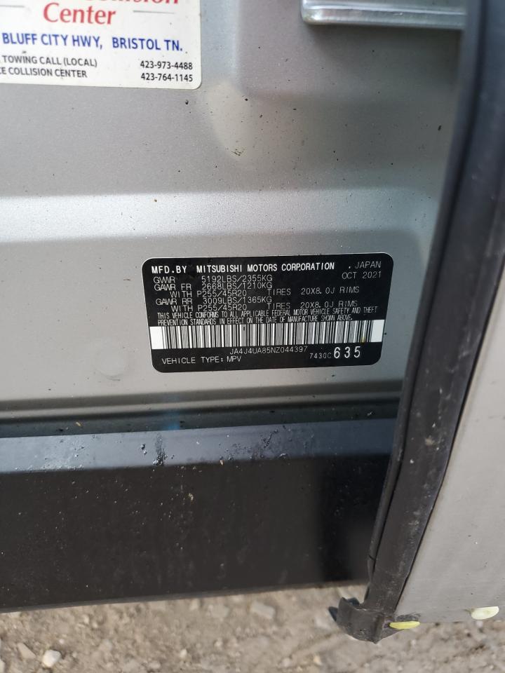 2022 MITSUBISHI OUTLANDER SE VIN:JA4J4UA85NZ044397