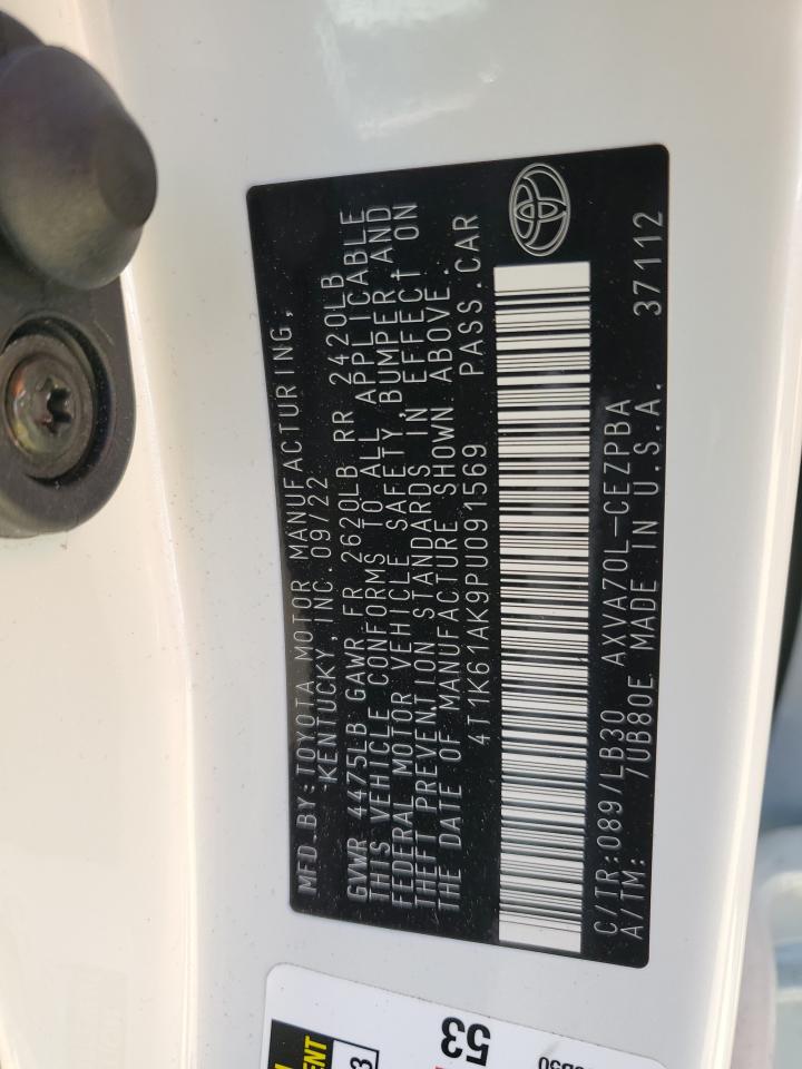 2023 TOYOTA CAMRY XSE VIN:4T1K61AK9PU091569