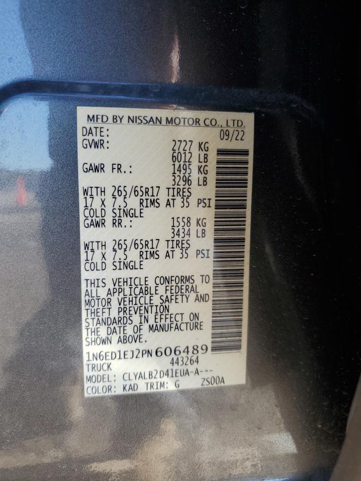 2023 NISSAN FRONTIER S VIN:1N6ED1EJ2PN606489