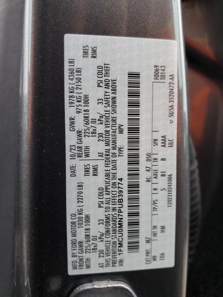 2023 FORD ESCAPE ST LINE VIN:1FMCU0MN7PUB39774