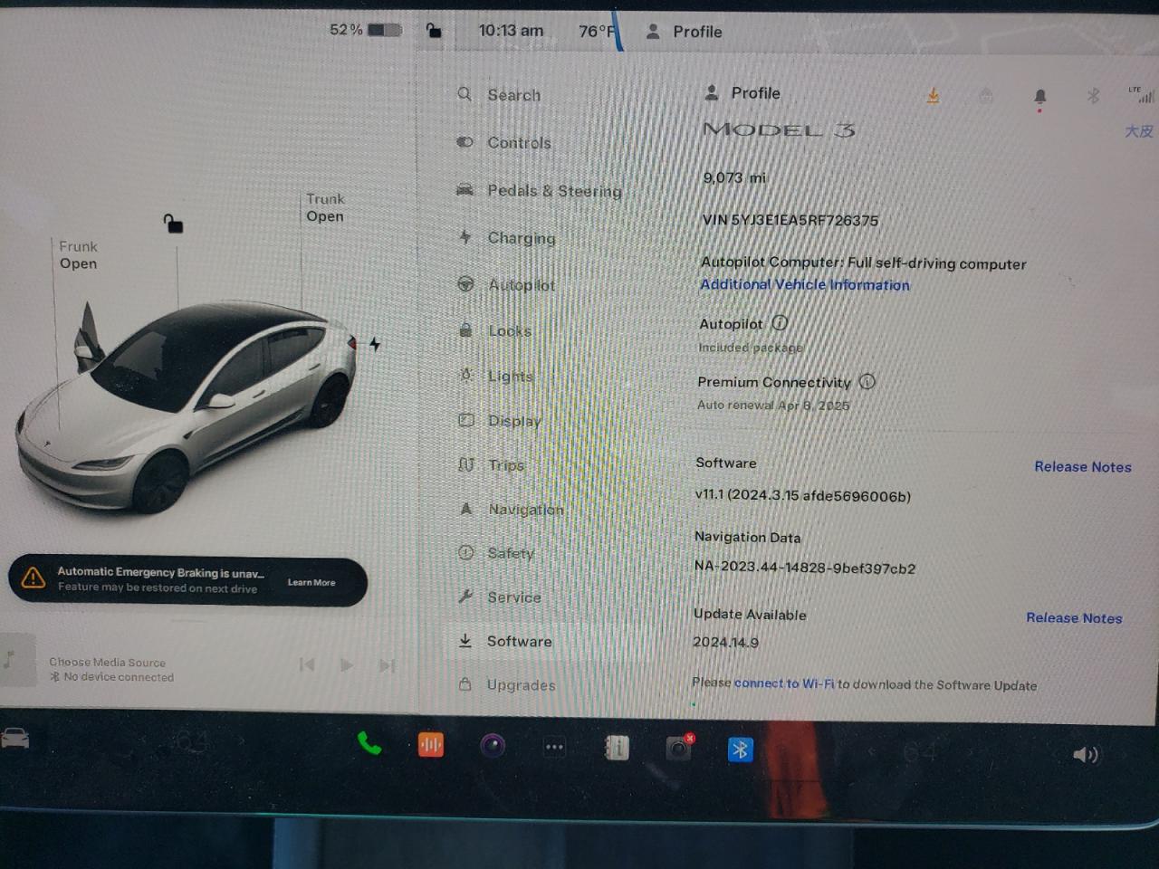 2024 TESLA MODEL 3  VIN:5YJ3E1EA5RF726375