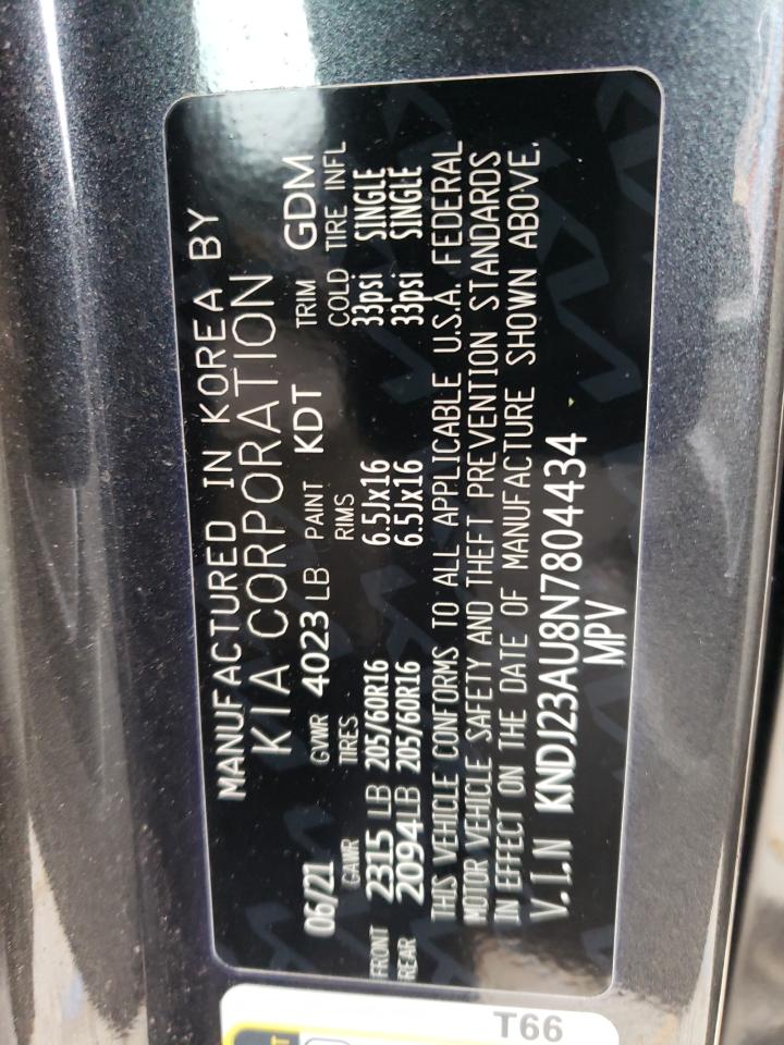2022 KIA SOUL LX VIN:KNDJ23AU8N7804434