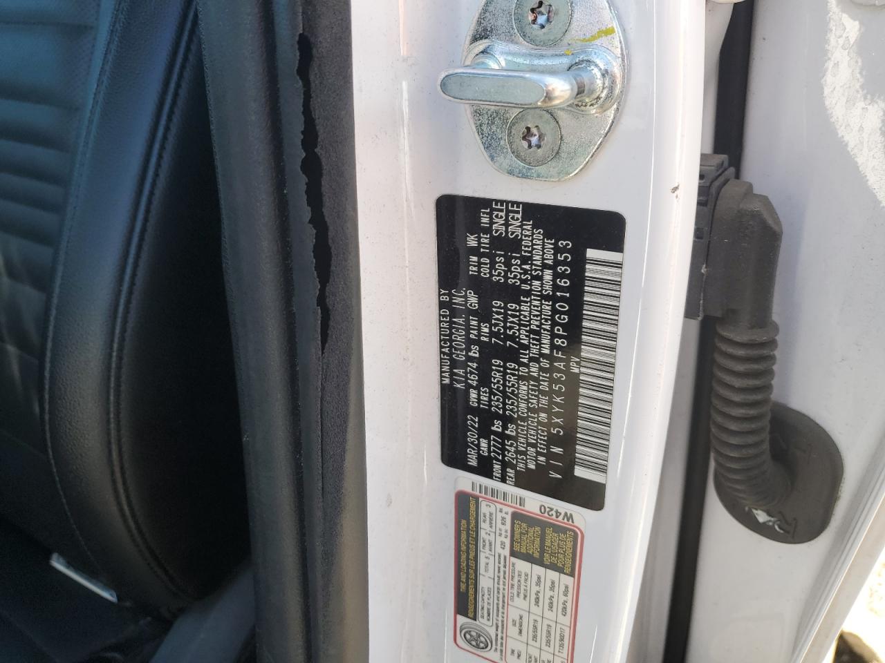 2023 KIA SPORTAGE SX PRESTIGE VIN:5XYK53AF8PG016353