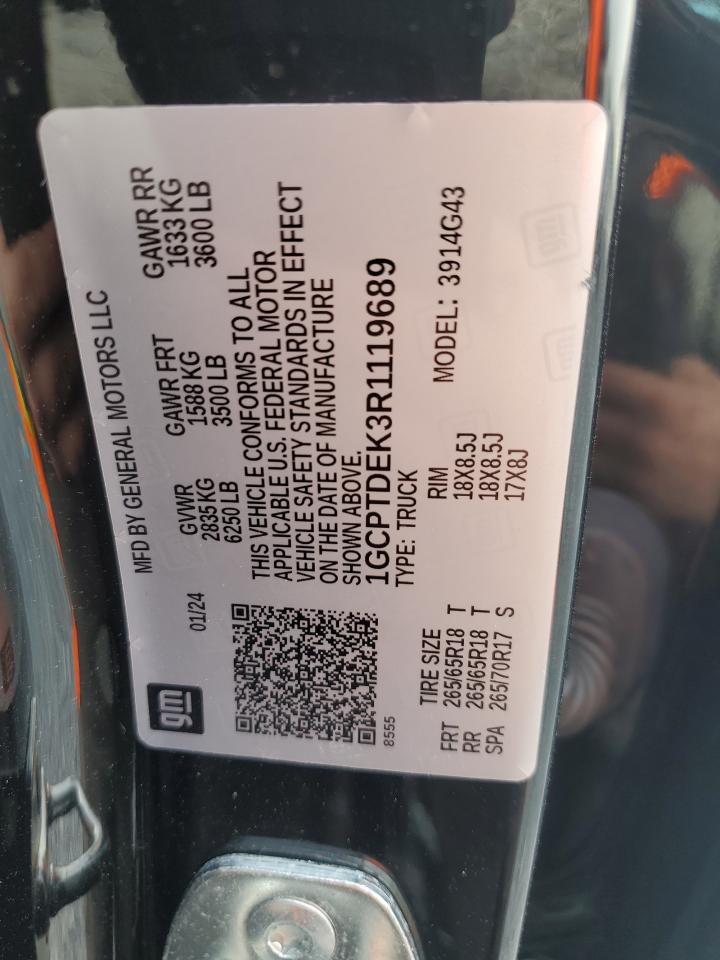 2024 CHEVROLET COLORADO Z71 VIN:1GCPTDEK3R1119689